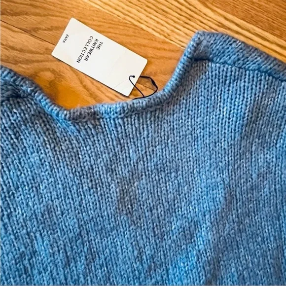 NWT Zara The Knitwear Collection Baby Blue Chunky Oversized Wrap Sweater - Picture 10 of 12